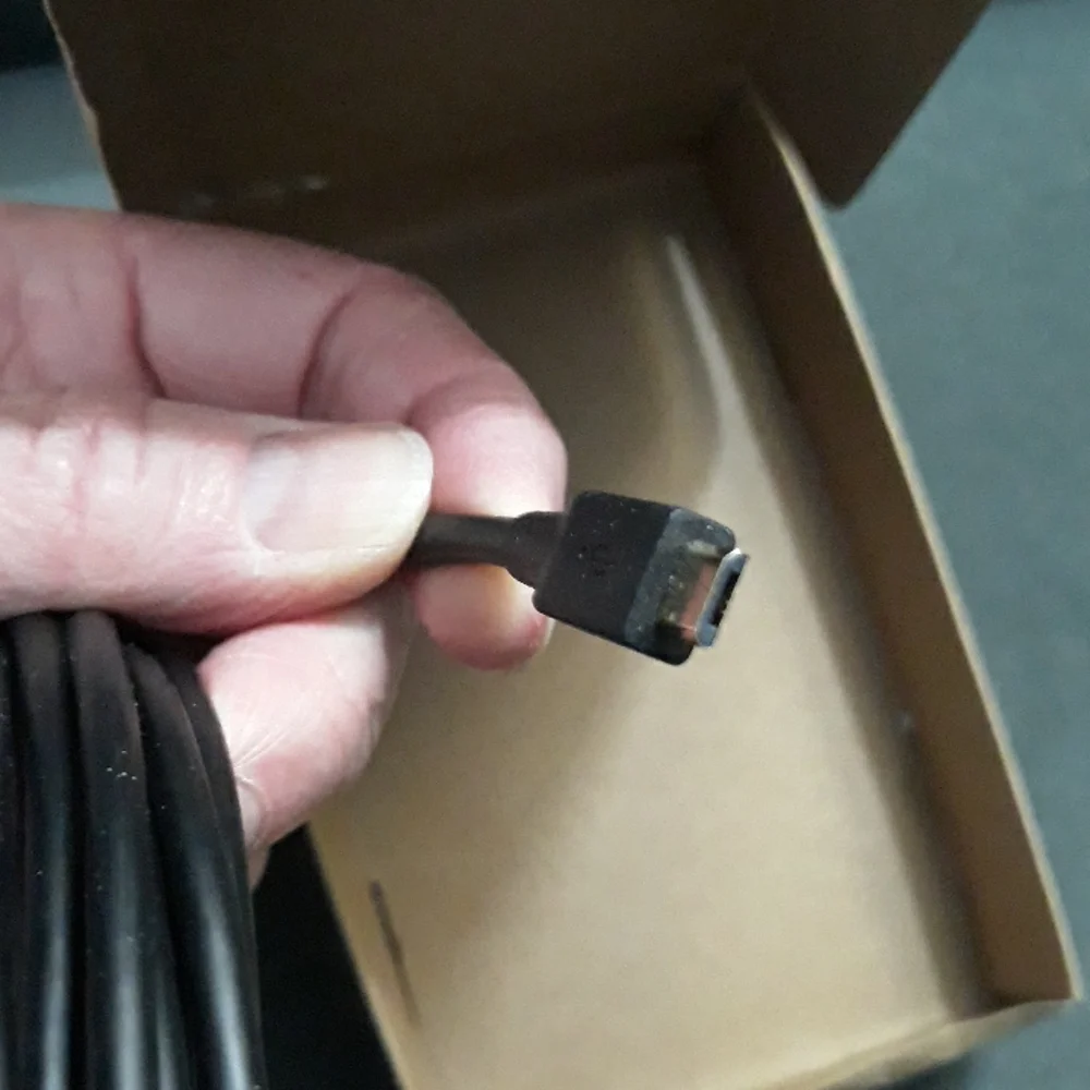 USB 2.0 A-Male to Micro B black charger cable 10 feet long. Android compatible.